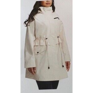 Two by Vince Camuto  Rain Jacket Removable Hood Beige Large NWT